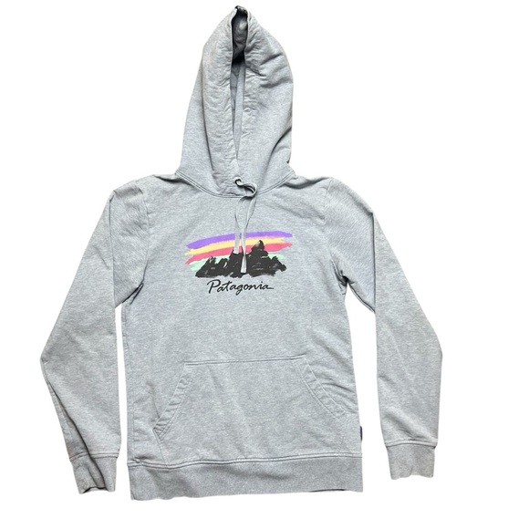 Patagonia Free Hand Fitz Roy Ahnya Hoodie Sweatshirt Size S Gray Blue - Picture 1 of 5